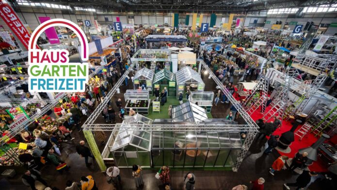 Blick auf die Gartenhalle der Messe