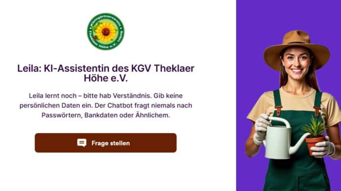 Startseite des LEILA chat Bots