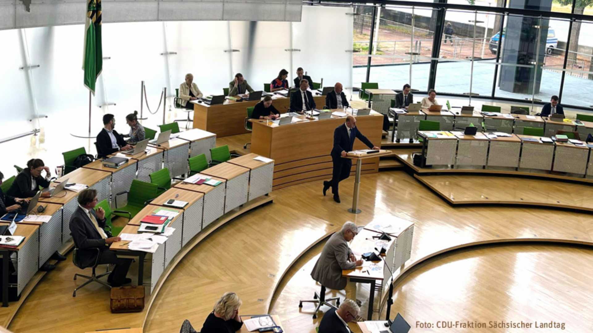 Blick in den sächsischen Landtag